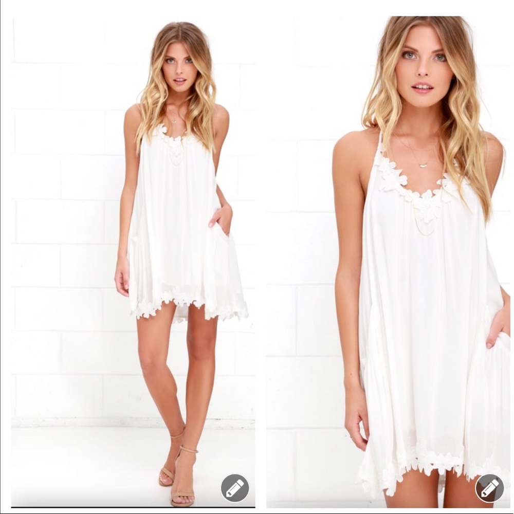 lush Lily Love Ivory Shift Dress